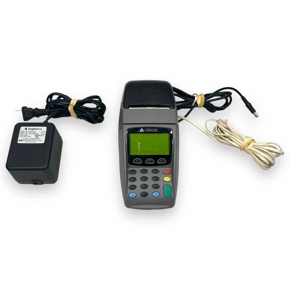 Ingenico Elite 710 E710 Digital Credit Card Terminal & Power Adapter FOR PARTS